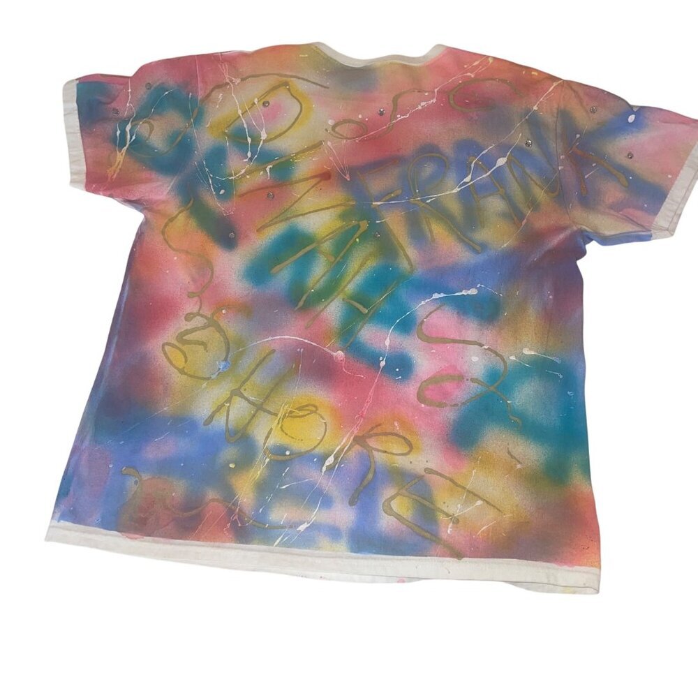 Hari Vintage Womens Tee Shirt Size Large Hand Painted Palm Springs Pure Cotton - Picture 2 of 10